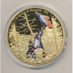 Médaille - Le Retour de Napoléon 1815 - Collection Napoléon Bonaparte - couleur et insert swarovski - 70mm
