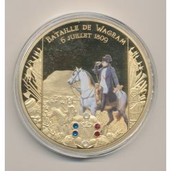 Médaille - Bataille de Wagram 1809 - Collection Napoléon Bonaparte - couleur et insert swarovski - 70mm