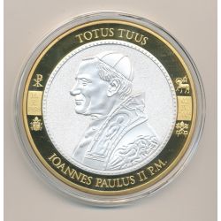 Médaille - Jean Paul II - cuivre doré et argenté - 70mm