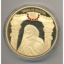 Médaille - Mère Thérèsa de Calcutta - cuivre doré - 70mm