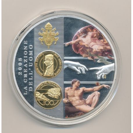 Médaille - La création de l'homme - L'or du Vatican - 2008 - couleur - 70mm