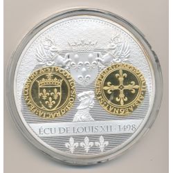 Médaille - Ecu de Louis XII 1498 - Histoire de la monnaie Française - 70mm