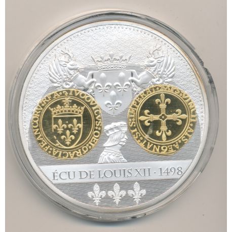 Médaille - Ecu de Louis XII 1498 - Histoire de la monnaie Française - 70mm