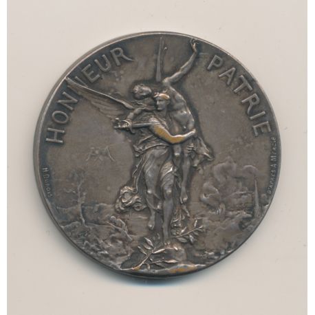 Médaille - Société de tir - Honneur et patrie - bronze argenté - 45mm