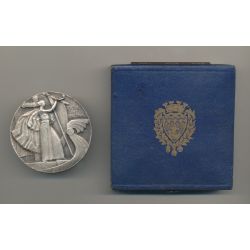 Médaille - Conseil municipal Paris - avec écrin - bronze argenté - 51mm
