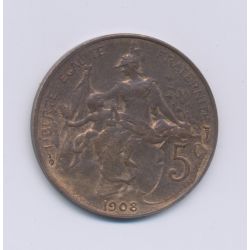 5 Centimes Dupuis - 1908 - TTB+ - bronze 