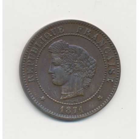 5 Centimes - 1871 A Paris - grand A - Cérès - SUP+