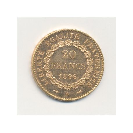 Génie - 20 Francs Or - 1896 A Paris - 3e République