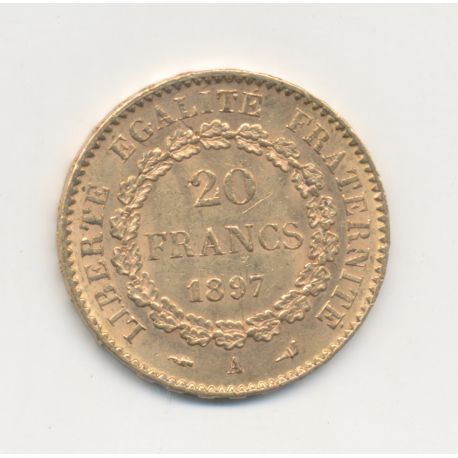 Génie - 20 Francs Or - 1897 A Paris - TTB+