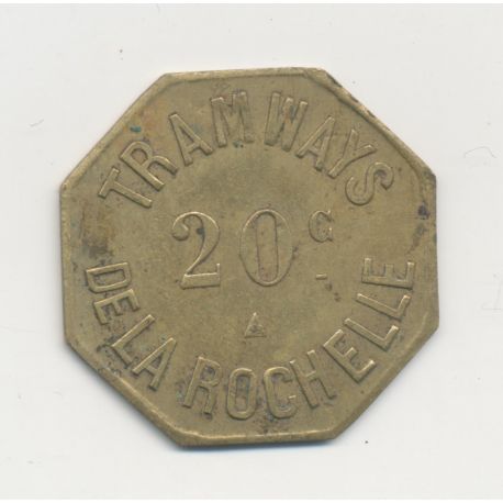 20 centimes Tramway - La Rochelle - laiton - TTB