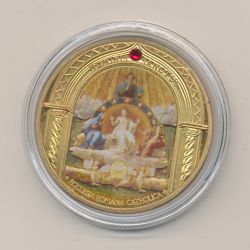 Médaille - Jean Paul II - Ecclesia romana catholic - hominis sanctus - 40mm - avec insert swarovski 