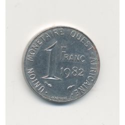 Union monétaire Ouest Africain - 1 Franc - 1982 - acier inox - SUP