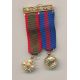 Barette 2 décorations - croix guerre 1939/1945 et service militaire volontaire - réduction
