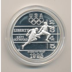 Etats-Unis - 1 Dollar 1995 - Sprint - Jeux Olympiques 1996 - argent