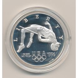Etats-Unis - 1 Dollar 1996 - saut en hauteur - Jeux Olympiques 1996 - argent