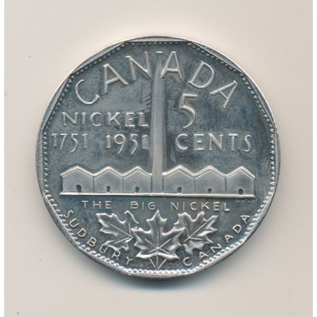 Canada - 5 Cents 1951 - Georges VI - Big Cent - 39mm - SPL