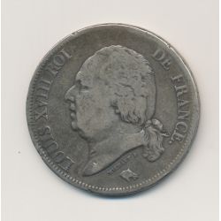 5 Francs Louis XVIII - Buste nu - 1817 L Bayonne - argent - TB