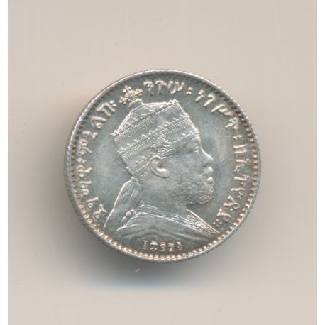 Ethiopie - 1/20 Birr - Menelik II - argent 1,5g - FDC