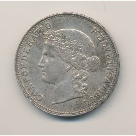 Suisse - 5 Francs - 1894 B Berne  - argent - TTB