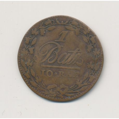 Suisse - 1 Batz 1805 - Canton de vaud - cuivre - TB+