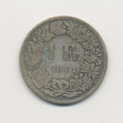 Suisse - 1 Franc - 1861 B - argent - TB