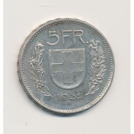 Suisse - 5 Francs - 1932 B - argent - SUP