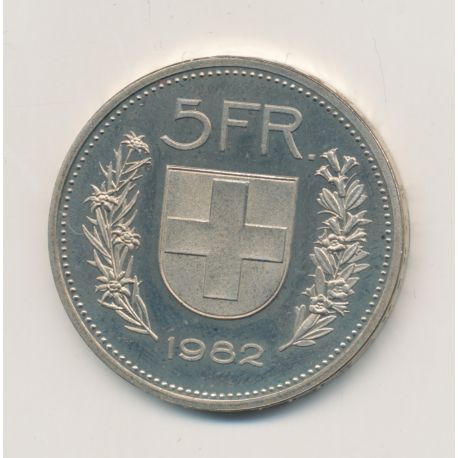 Suisse - 5 Francs 1982 - cupronickel - FDC/Proof