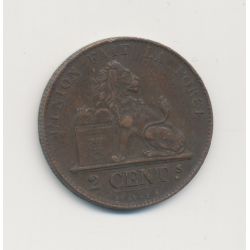 Belgique - 2 Centimes 1859 - Léopold I - cuivre - TTB