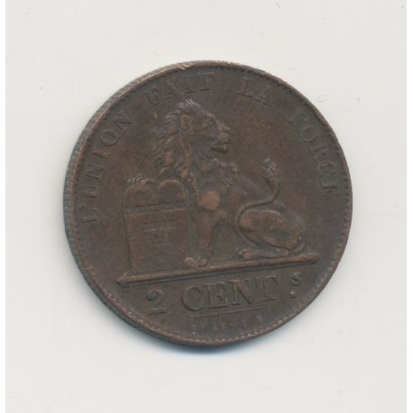 Belgique - 2 Centimes 1859 - Léopold I - cuivre - TTB