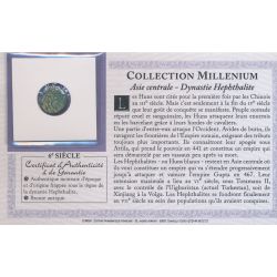 Collection Millenium - Monnaie Dynastie Hephthalite - Asie centrale - 6e siècle - bronze - TB