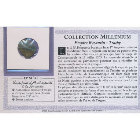 Collection Millenium - Monnaie Empire Byzantin - Trachy - 13e siècle - bronze - TB