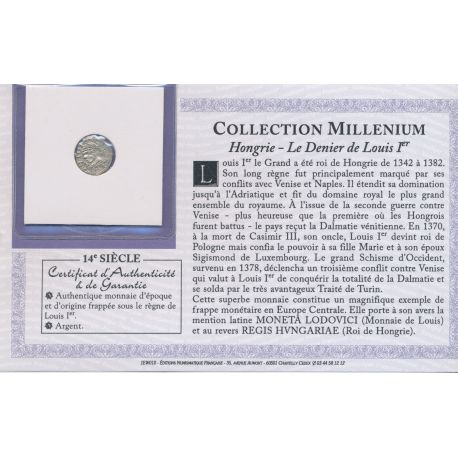 Collection Millenium - Denier Louis I - 14e siècle - Hongrie - argent - TTB