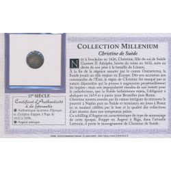 Collection Millenium - 1 Shilling - Christine de Suède - Riga - Livonie Suédoise - argent - 17e siècle - TB/TTB