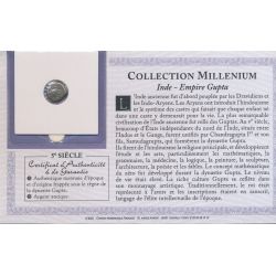 Collection Millenium - Monnaie Inde - Empire Gupta - 5e siècle - argent - TB/TTB