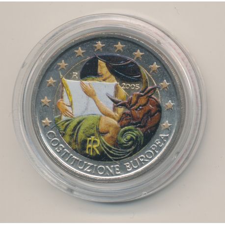2 Euro couleur - Italie 2005 - 1 an constitution européenne