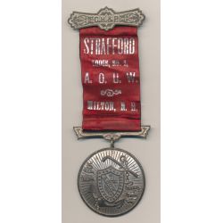 Médaille Maçonnique - Loge Strafford - ruban rouge et noir - Missouri - Etats-Unis