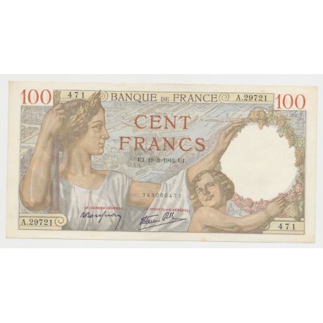 100 Francs Sully - 19.3.1942 - SUP