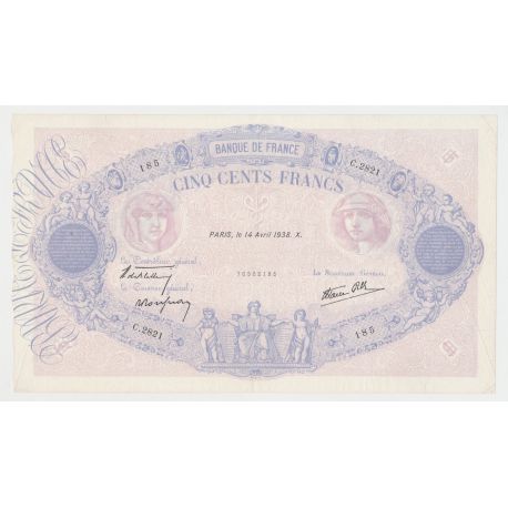 500 Francs Bleu et Rose - 14.4.1938 - 14.4.1938 - C.2821 - TTB