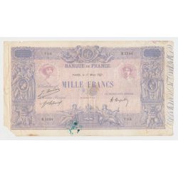 1000 Francs bleu et Rose - 17.3.1921 - R.1544 - B/TB