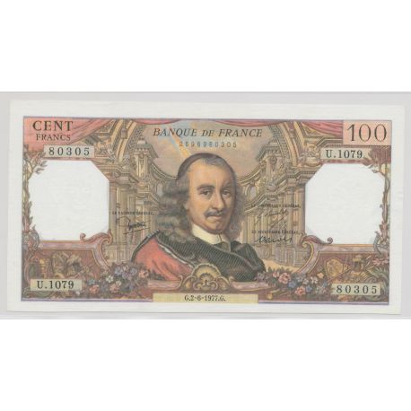 100 Francs Corneille - 2.6.1977 - U.1079 - SPL