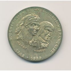 Médaille - Marat et hébert - Bicentenaire de la Révolution Française