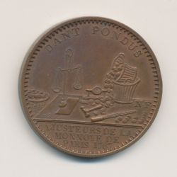 Médaille - Ajusteur de la Monnaie de Paris - 1767 - cuivre