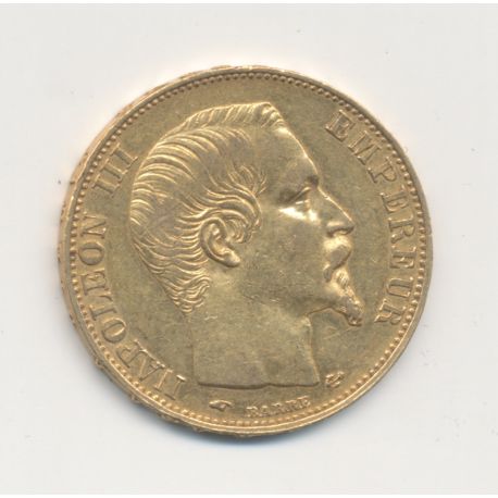Napoléon III - 20 Francs Or - 1859 A Paris - Tête nue - TB/TTB