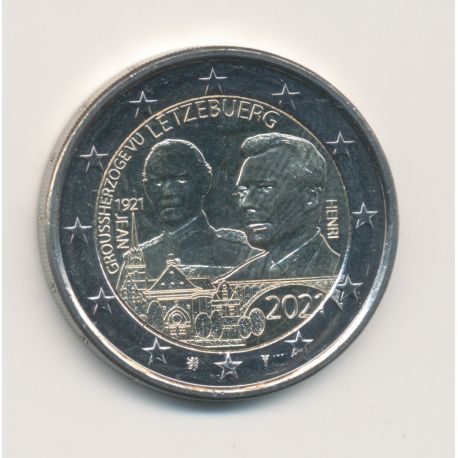 2€ Luxembourg 2021 - centenaire naissance Grand-Duc Jean - Type relief
