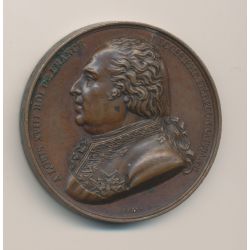 Médaille Maçonnique - Hommage à Decazes - Grand commandeur suprême du conseil de france - 1818 Paris - bronze - TTB+