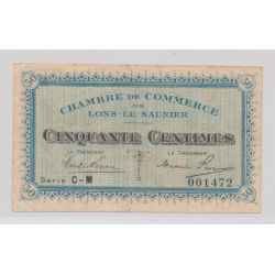 Dept39 - 50 Centimes 1925 - Lons le saunier - Série C-M - TTB