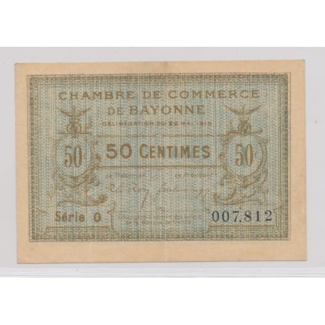 Dept64 - 50 Centimes 1916 - Bayonne - Série O - TTB