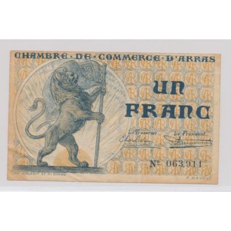 Dept62 - 1 Franc 1923 - Arras - TTB