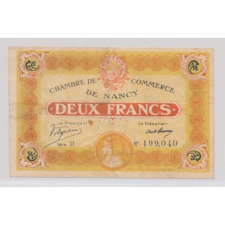 Dept54 - 2 Francs 1918 - Nancy - série B - TTB