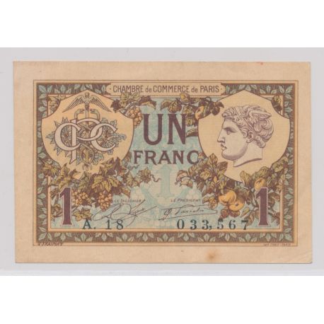 Dept75 - 1 Franc 1920 - Paris - TTB